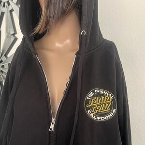 The original Santa Cruz California,women’s,Black Jacket with Gold Logo Size 2XL